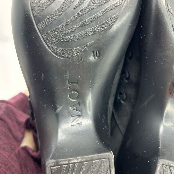 Naot Women's Black Laser Cut Suede Nubuck Pump Heels Size 40 (US 9) Formal - Picture 12 of 15